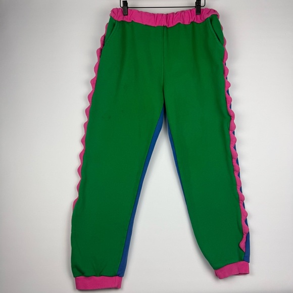 Current Mood Women’s XL Ruffle Panel Joggers – Colorblock ’90s Vibes Track Pants - Picture 1 of 9